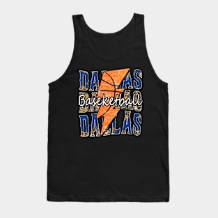 Graphic Basketball Dallas Proud Name Vintage Tank Top